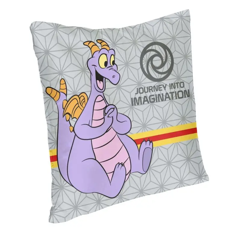 Epcot Center Figment Dragon Throw Pillow Case Home Decorative Cartoon Dinosaur Cushion Cover 45x45cm Pillowcover for Living Room