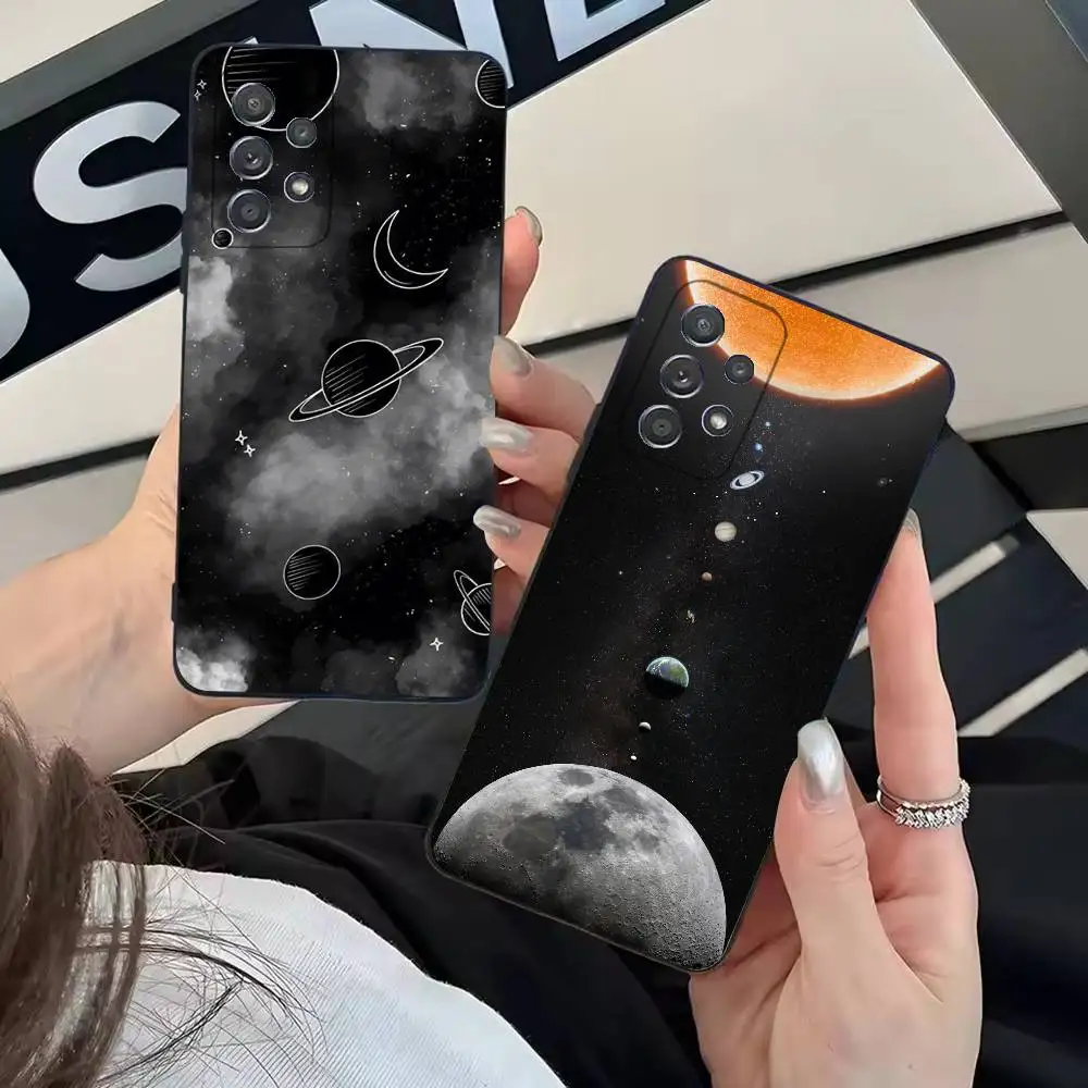 

Solar System Phone Case For Samsung Galaxy A13,21s,22,31,32,52,53,71,80,A91 Soft Black Shell