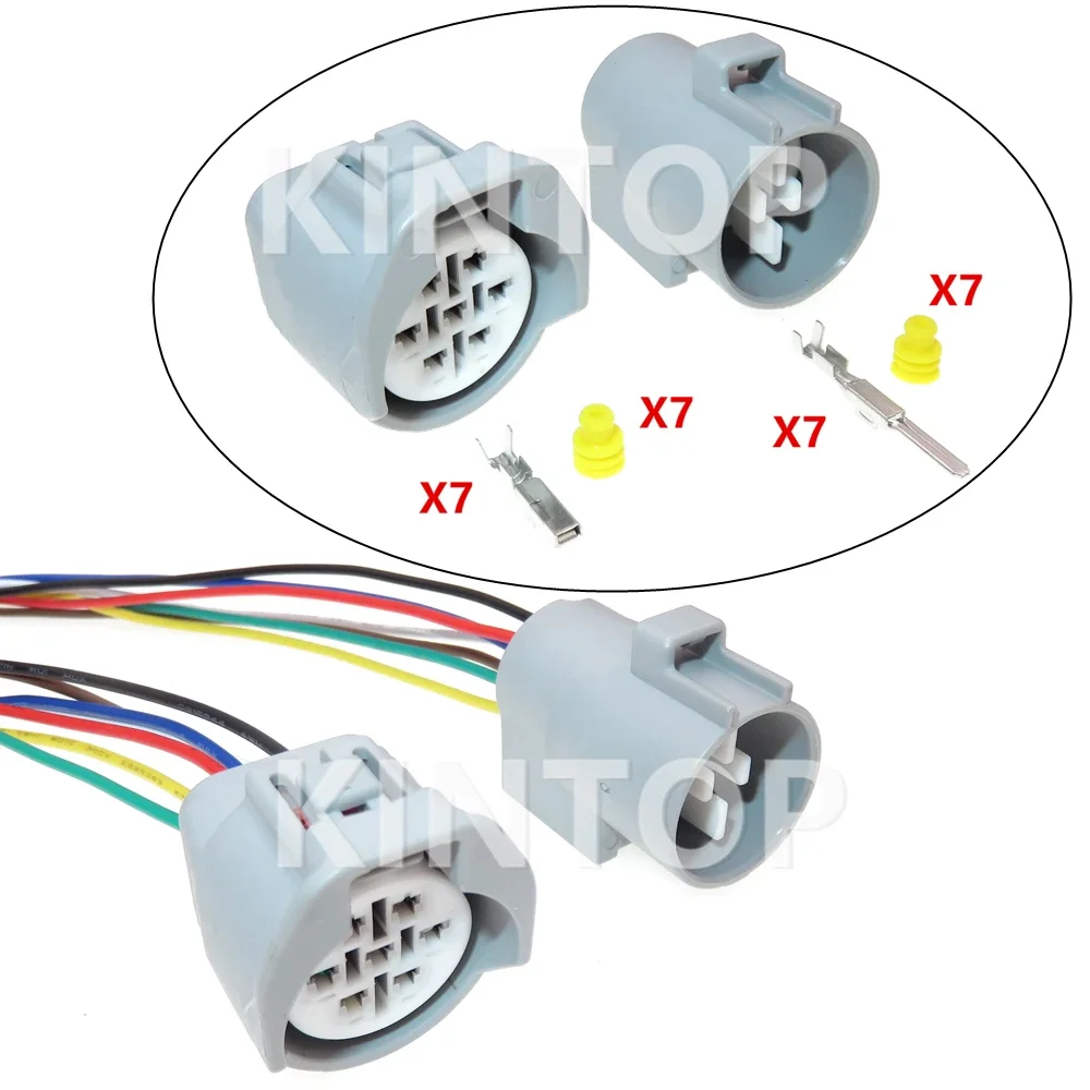 

1 Set 7 Pins AC Assembly Car Headlight Cable Plug With Terminal For Toyota Lexus 6189-0127/90980-10931 6188-0067/90980-10930