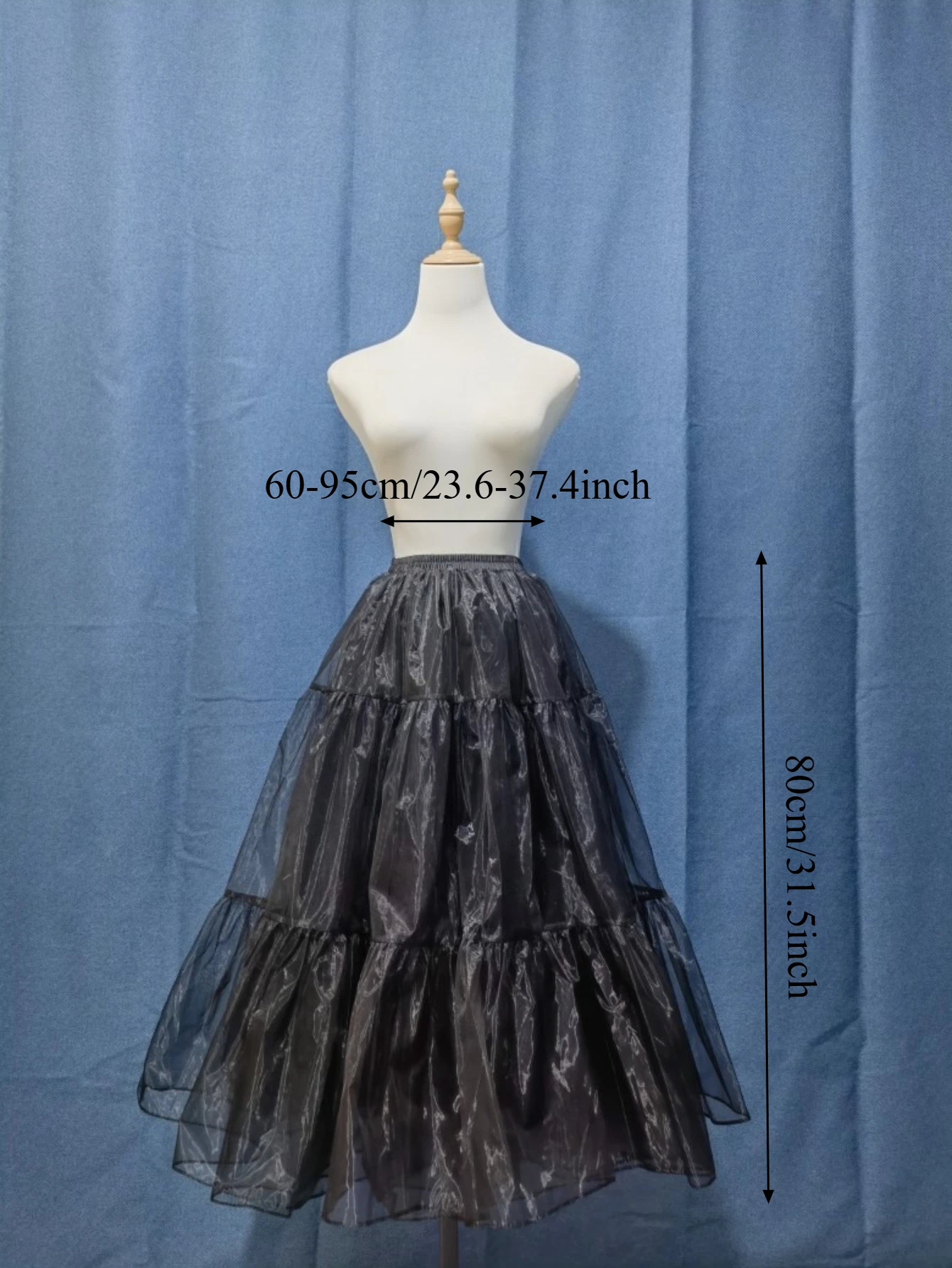 Lange bauschige Röcke 40/60/80CM Mädchen Mode Tutu-Rock Damen Einfarbiger Ballkleid-Brautpetticoat Weißer Hochzeitskleid-Unterrock Erwachsene – Detail 5