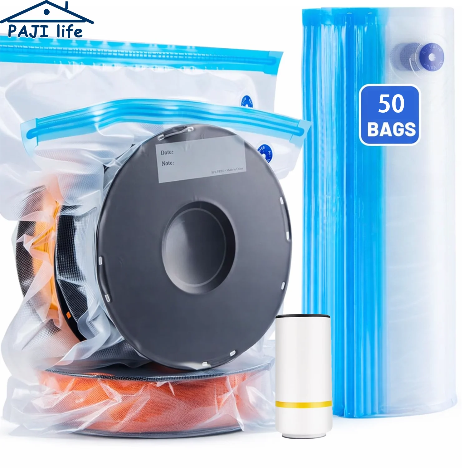 Kit de Sacos a Vácuo para Armazenamento de Filamento de Impressora 3D com Bomba, Dessecantes e Clipes, Sacos Selados à Prova de Umidade para Filamento PLA, ABS, PETG