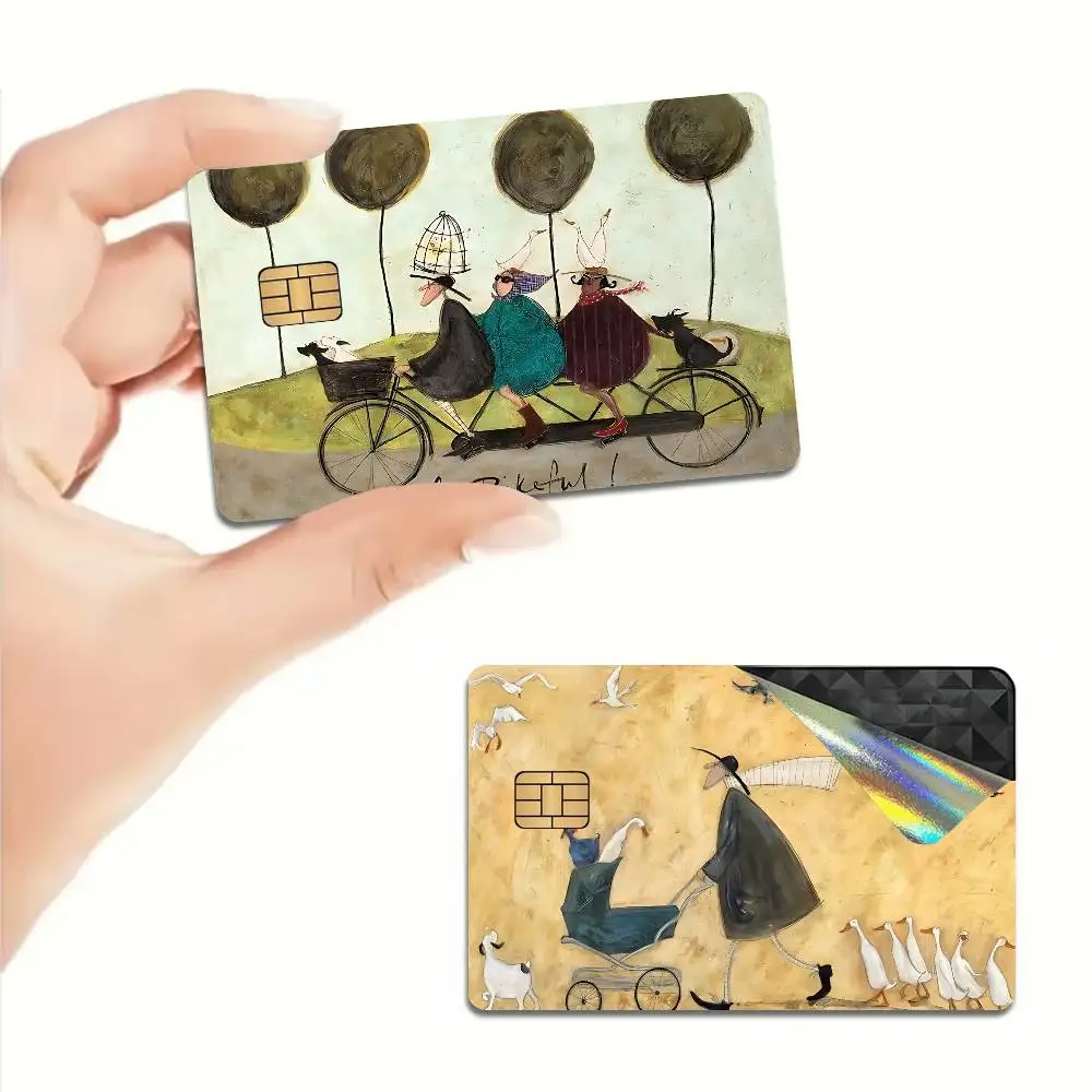 Sam Toft Art Abstract Landscape Anime Cartoon Sticker Film Skin for Credit Card Debit Bank Bus Card
