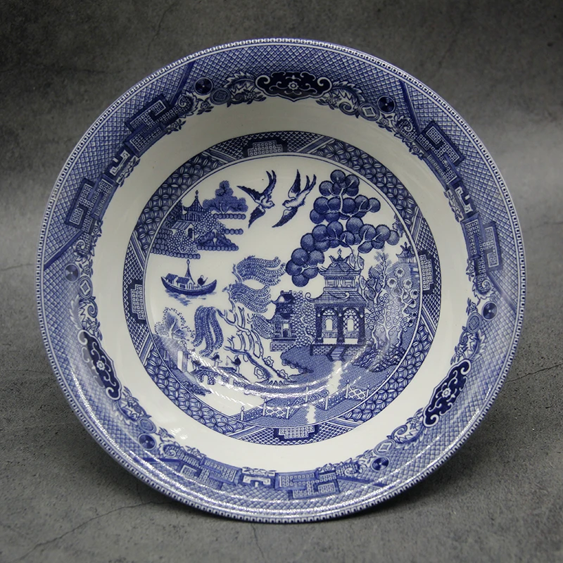 The Blue Willow Dinner Set Elegant England Style  Ware  Ceramic Breakfast Plate Beef Dishes Dessert Dish Soup Bowl