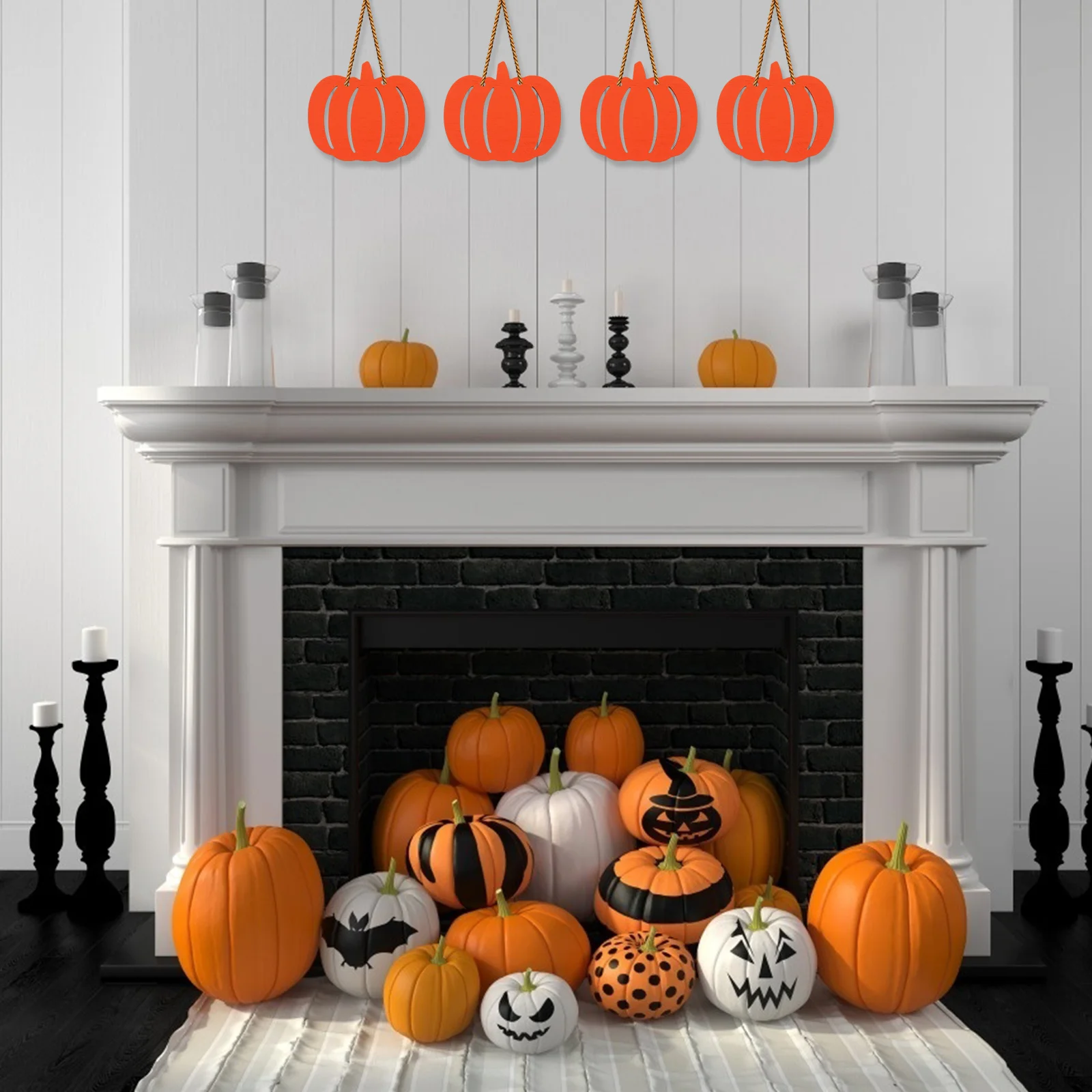 

10 Pcs Pumpkin DIY Accessories Unfinished Wood Cutouts Decorative Halloween Craft Home Chips Graffiti