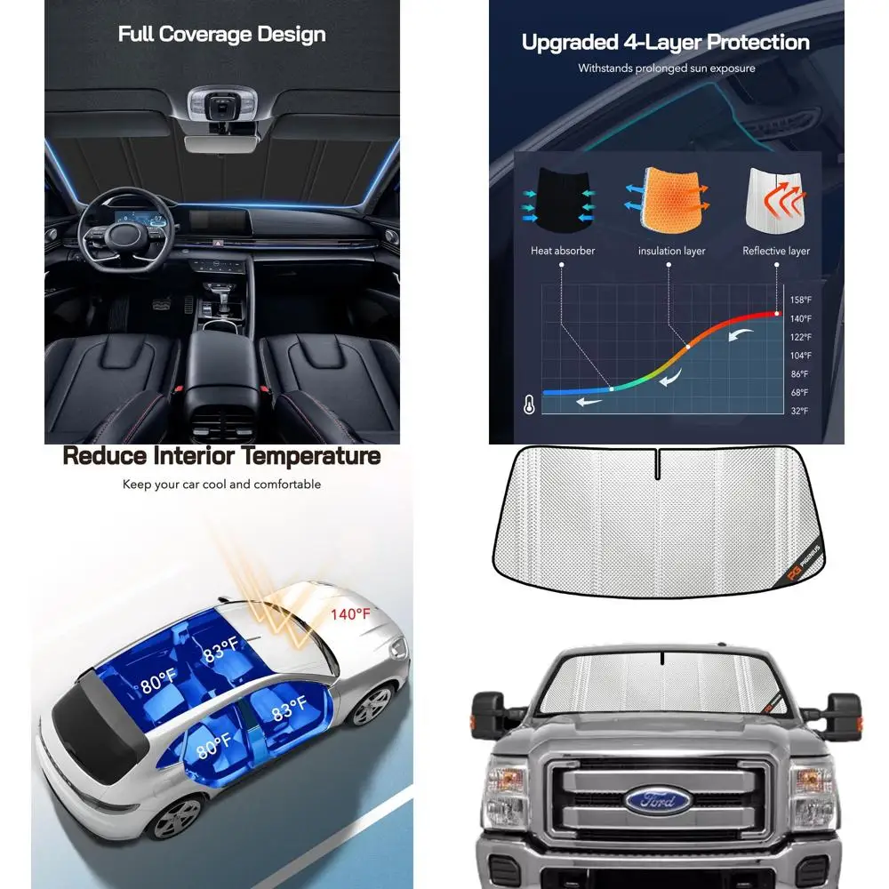 

Universal Rearview Mirror Sun Shade for Ford F250/F350 2008-2016, Full Coverage for Maximum UV Protection