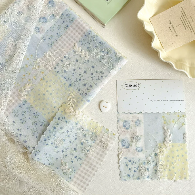 

Fabric Embroidery Patchwork Floral Women's Skirt DIY Handmade Curtains Tablecloth Fabric