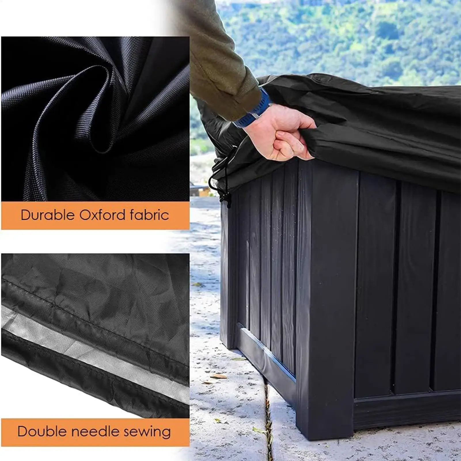 

Крышка коробки для палубы, устойчивая к атмосферным воздействиям защита от ультрафиолета, всепогодная крышка коробки для террасы для патио, лужайки, морской кемпинга, док-станции, крыльца на колесах