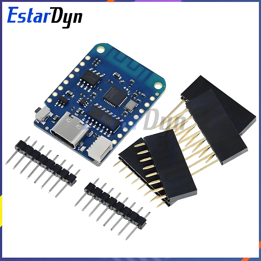 Estardyn WEMOS D1 Mini V4.0.0 IoT Board ESP8266 4MB Flash WiFi Type-C USB Compatible with NodeMCU & MicroPython