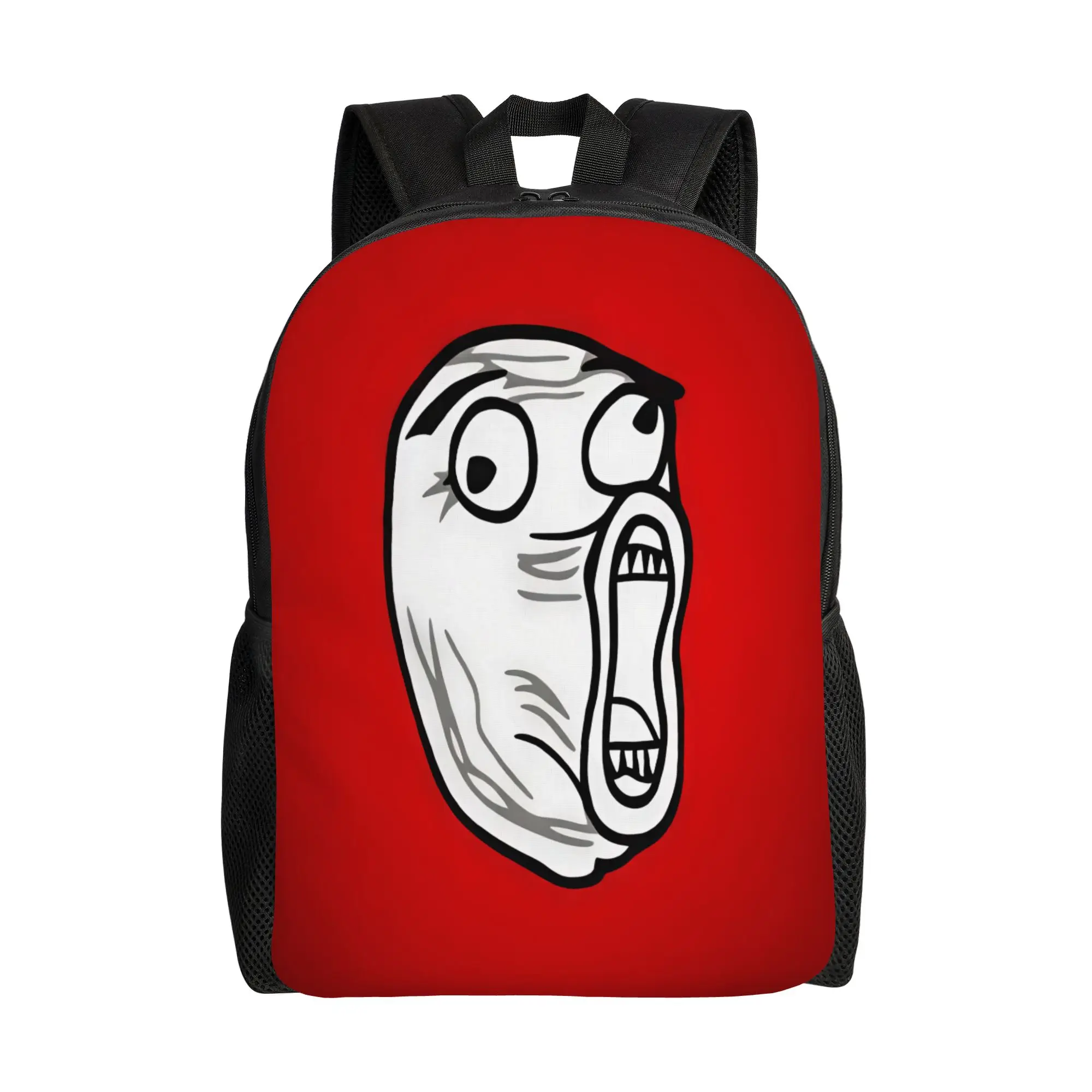 Trollface Meme  Backpack  University Backpacks Girl Custom Soft High School Bags Casual Rucksack