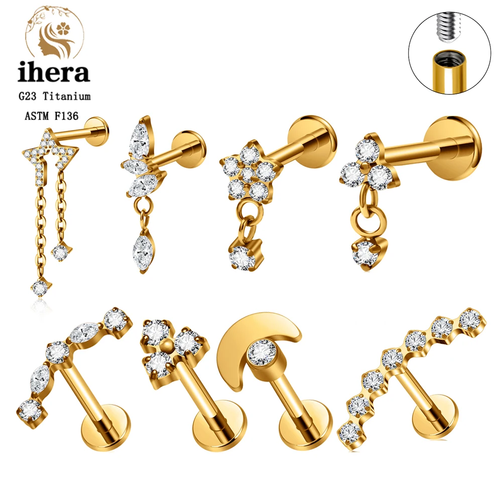 ASTM F136 Titan Arc CZ Cluster 16G Flat-Back Ohrstecker Labret Helix Tragus Ohrläppchen Knorpel Conch Piercing Schmuck