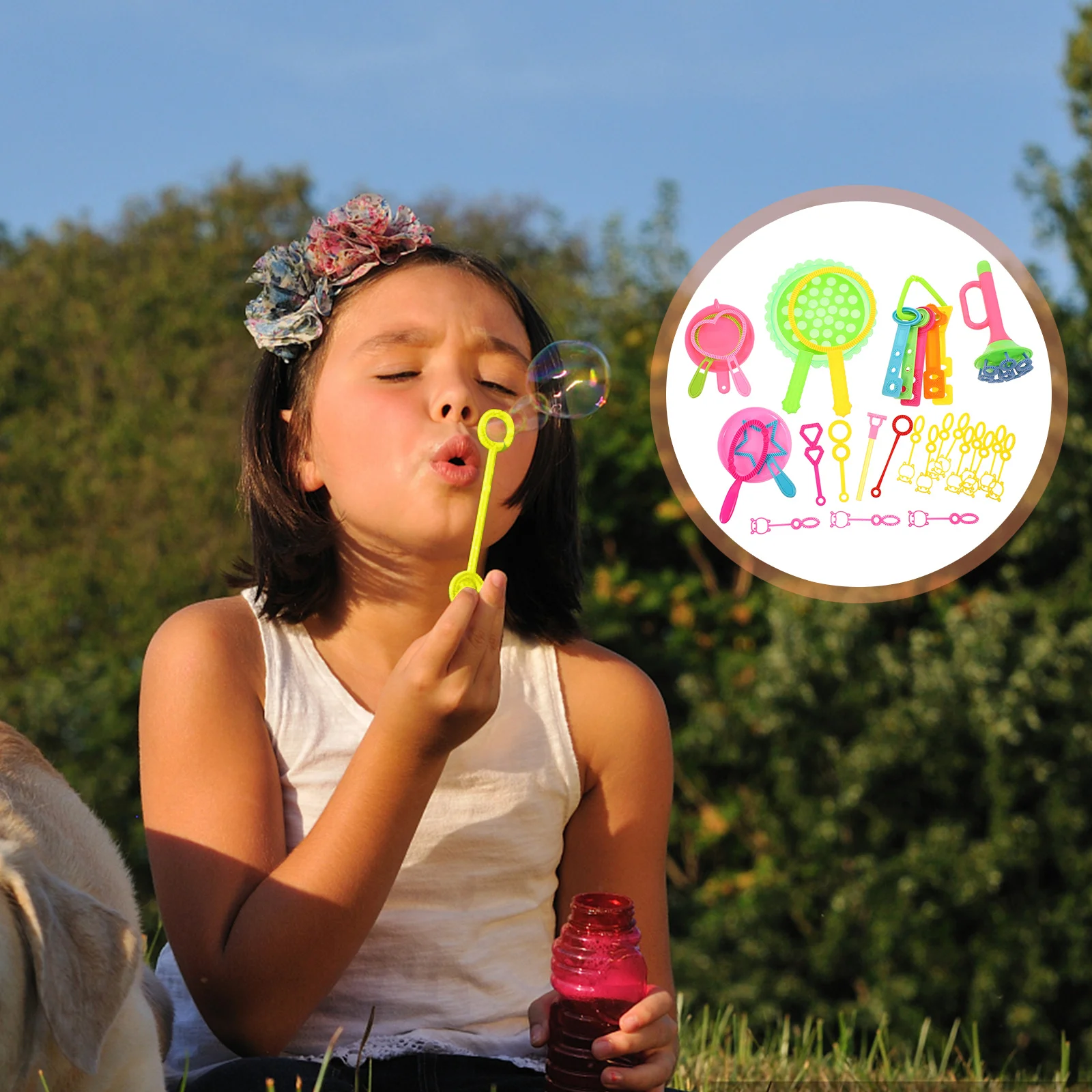 Ensemble de soufflage de bulles pour enfants, 26 pièces, drôle avec plateaux, poignée Durable pour plage, piscine, fête, plein air, fabrication de bulles, bâton d'eau