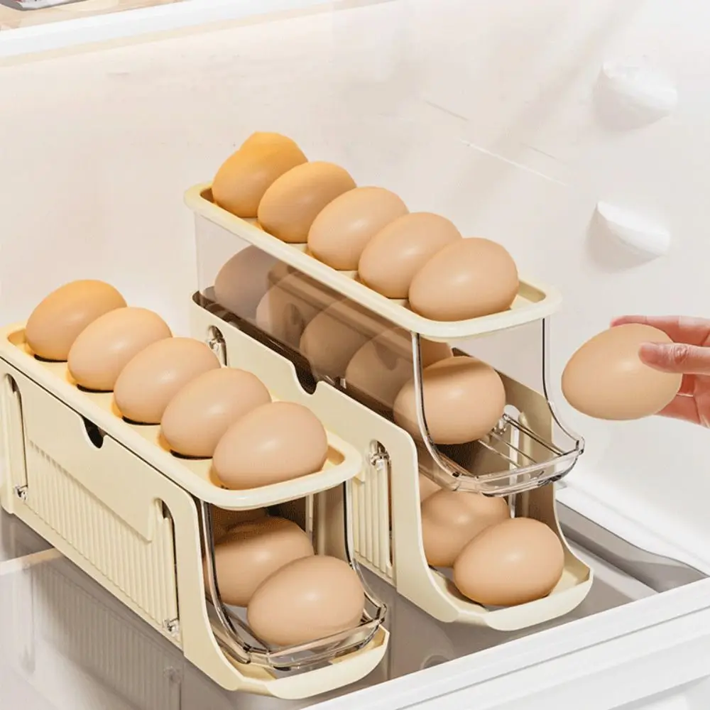 

Organizer Removable Automatic Rolling Egg Tray Holds 17 Eggs Slide Rolling Eggs Storage Tray Stacking Egg Holder Kitchen