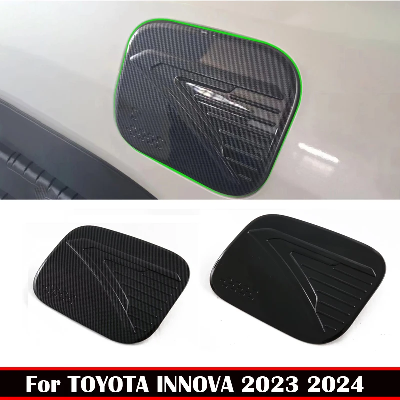 For Toyota INNOVA 2023 2024 ABS Carbonfiber Car Exterior Fuel Tank Cap Anti scratch Cover oil fuel cap trim Stickers Accessories