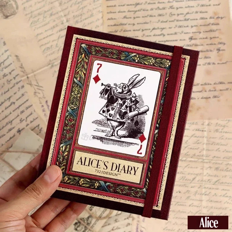 

New Month-Week-Daily Planners Alice'S Diary Vol.01 Notebook Retro Red Journal with Color Pages Girls’ Birthday Valentine'S Gifts