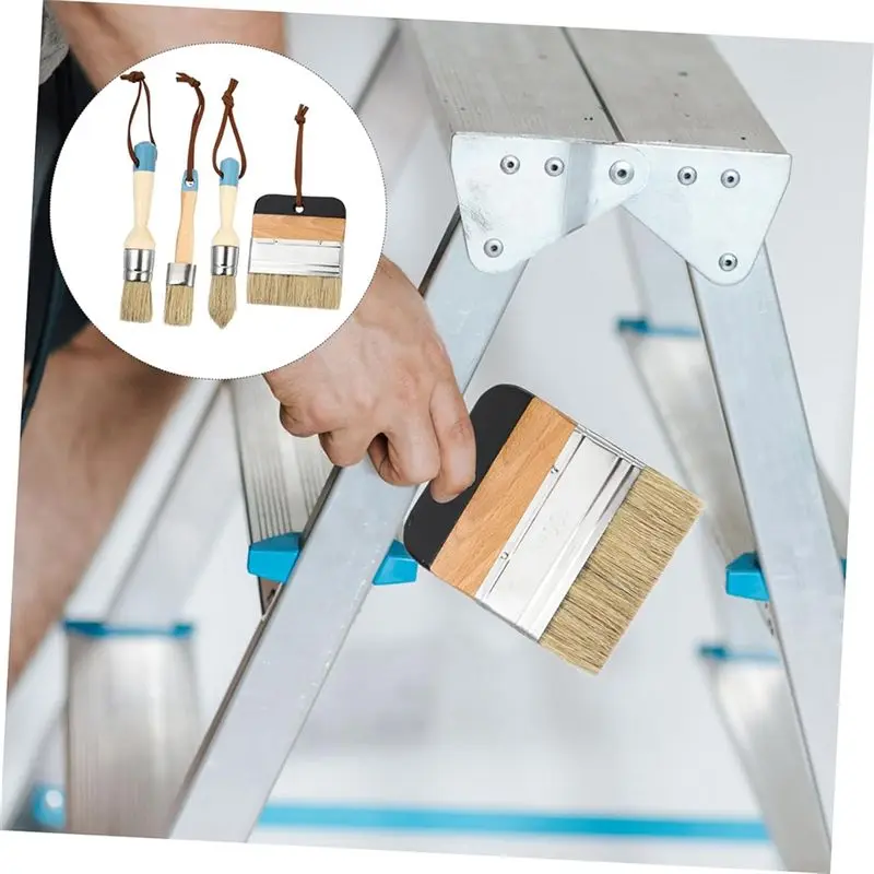 A74E-Wax Brush Paint Brush Drawers Storage Unit Home Decor Brush Chip Paint Brushes Stain Paint Brush Flat Paint Brus