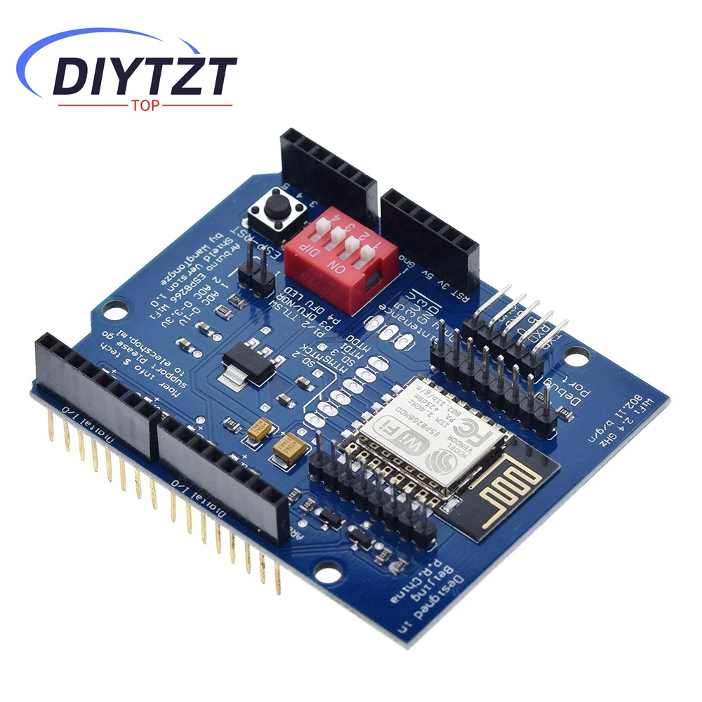 DIYTZT ESP8266 ESP-12E UART WIFI Wireless Shield Development Board For Arduino UNO R3 Circuits Boards Modules ONE