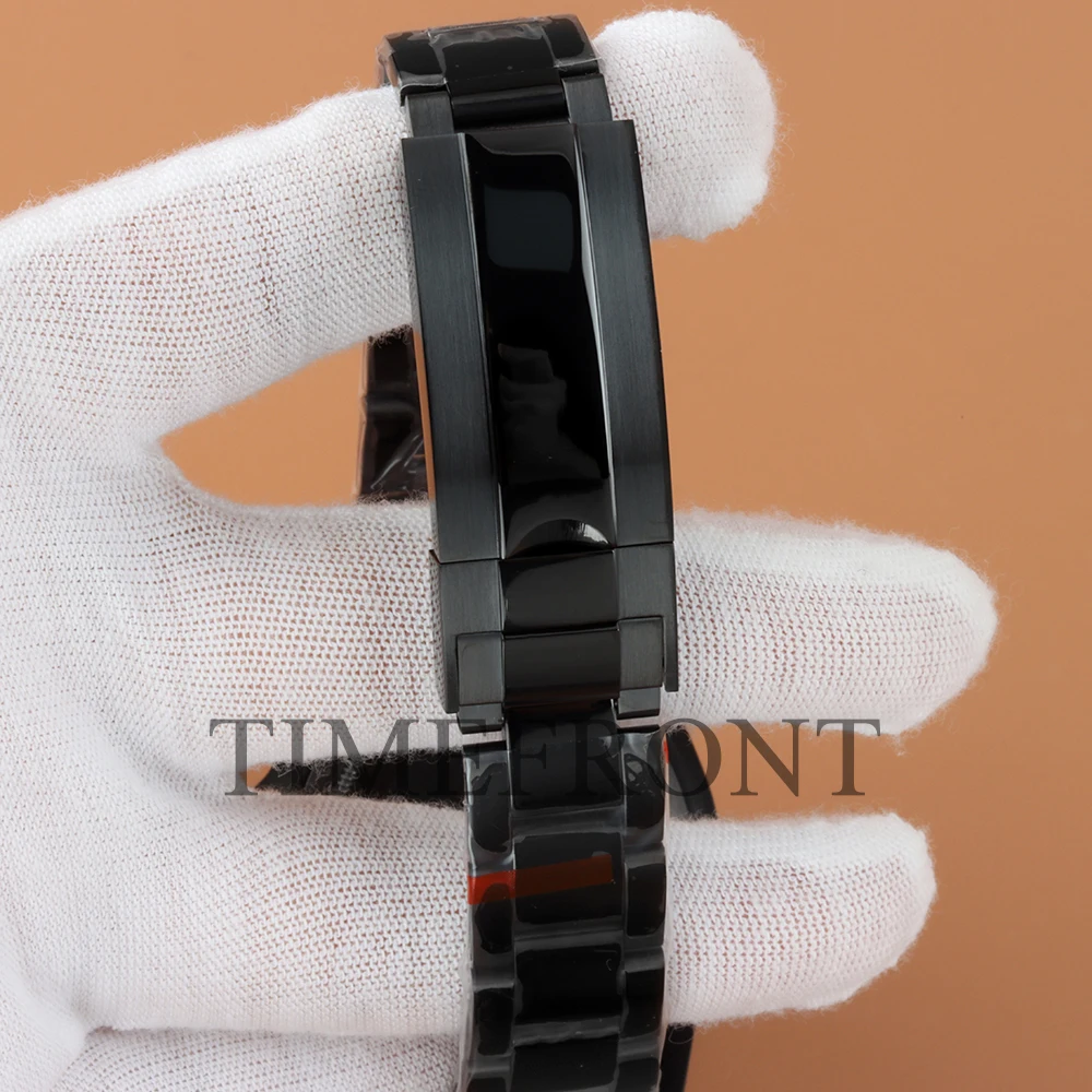 With Dark Blue 28.5mm Sunburst Dial Hands 40mm NH35 Black Watch Case Oyster Strap For NH34  NH35 NH36 NH38 Movement Yacht-Master