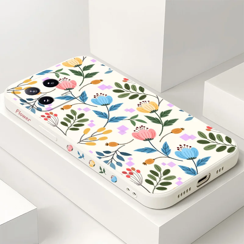 

Color Block Orchid Phone Case For Xiaomi Mi 15 14 14T 13 13T 12 12X 12T 12S 11 11T 10 10T 9 9T Pro Lite Liquid Silicone Cover