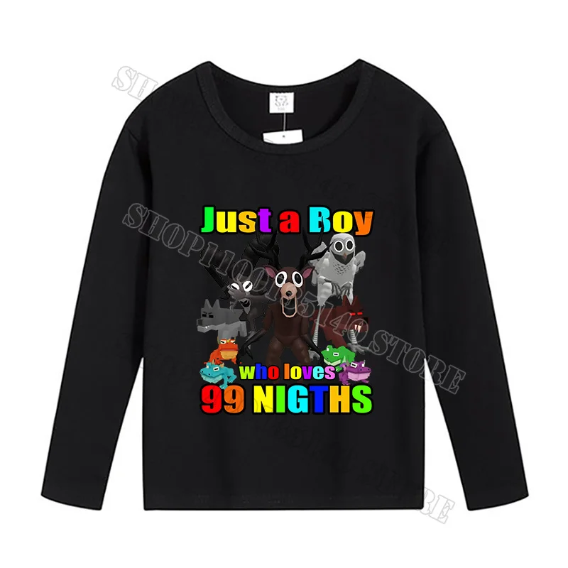 99 ليال في الغابة تي شيرت طويل الأكمام بنين بنات رعب الغزلان مطبوعة الخريف الربيع بلايز الملابس رقيقة س الرقبة الملابس المحملة هدية