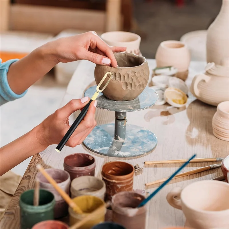 

GYTB-4 шт. набор инструментов для обрезки керамики, инструменты для обрезки глиняной керамики с 3 различными лезвиями, ручка для гончарных работ
