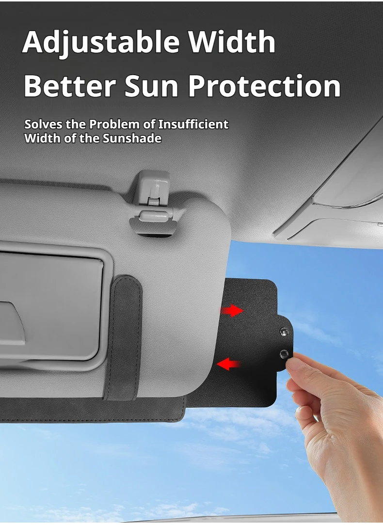 BLALION Universeller Auto-Sonnenblenden-Verlängerer, blendfrei, UV-beständig, einziehbare Auto-Sonnenschutz-Erweiterungsplatte für Autozubehör – Detail 4