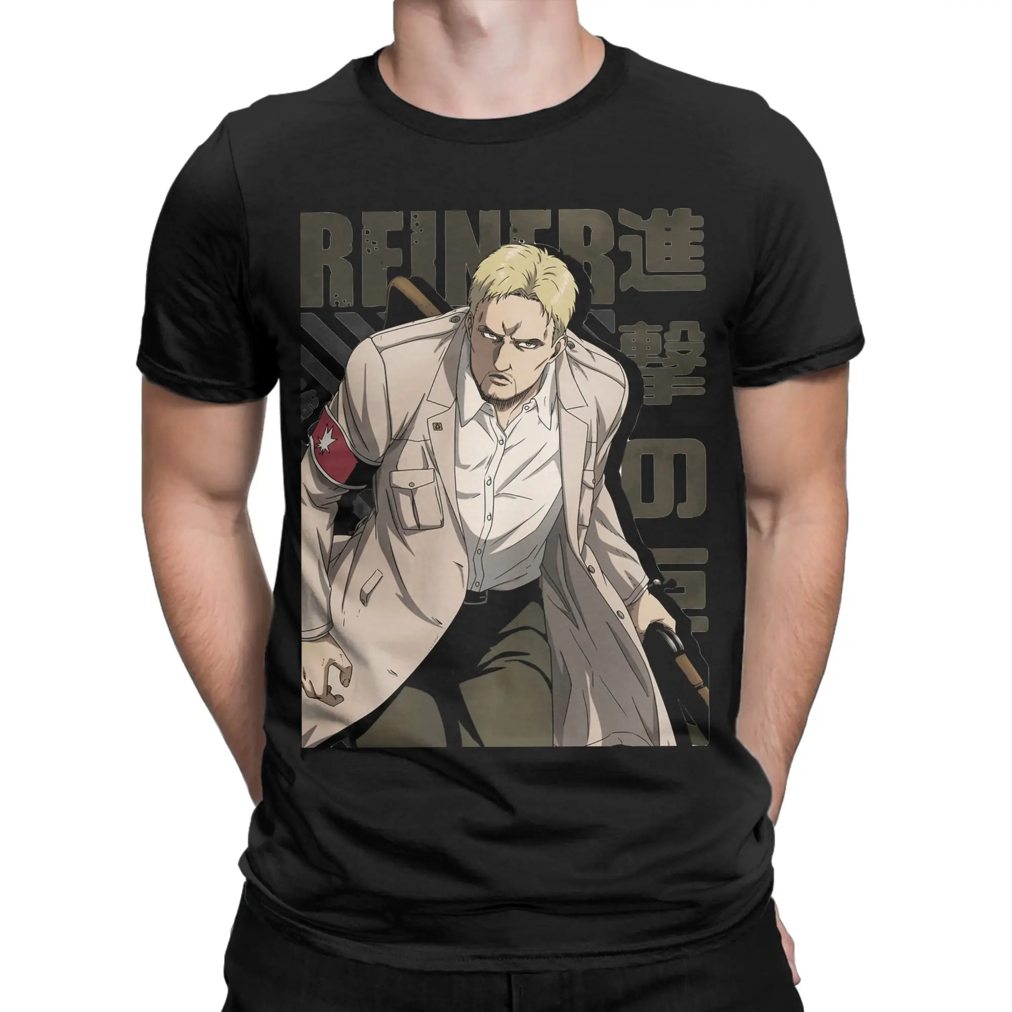 Men Shingeki no Kyojin Reiner Braun Attack on Titan T Shirt  100% Cotton Clothes Crazy Short Sleeve Crewneck Tees 6XL T-Shirt