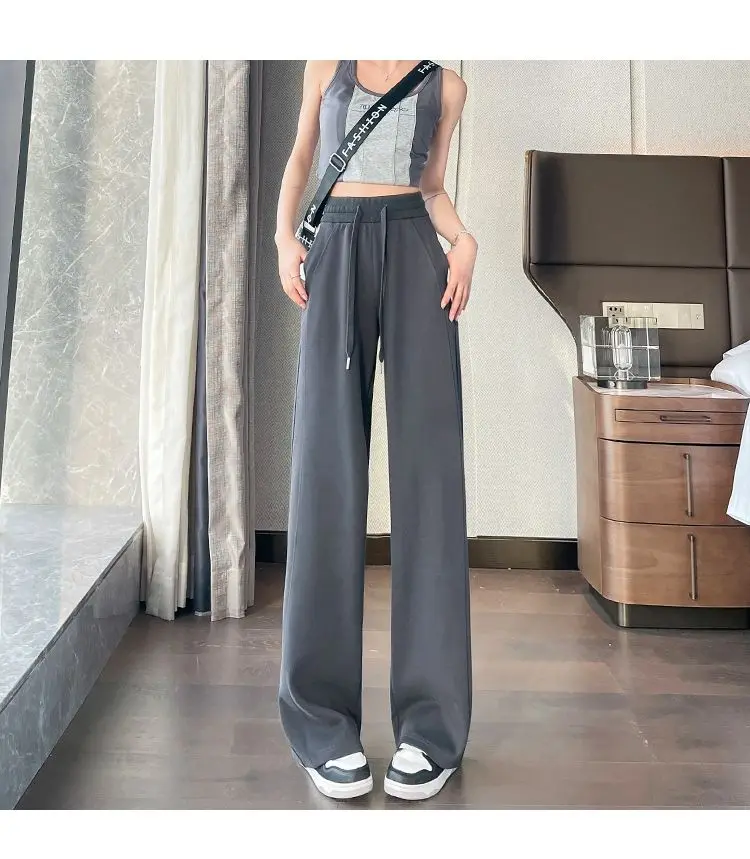Pants Womens Baggy For Woman Autumn Jacquard Pleated Checked Trousers College Classical Vintage Lattice Minimalism Chic Youthful