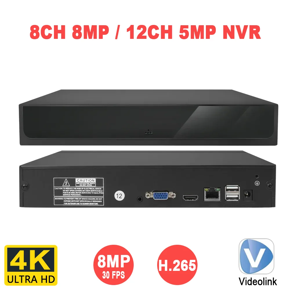 

8CH 4K 8MP/12CH 5MP NVR H.265 P2P ONVIF Network Video Recorder Human Detect For IP Camera Video Surveillance System