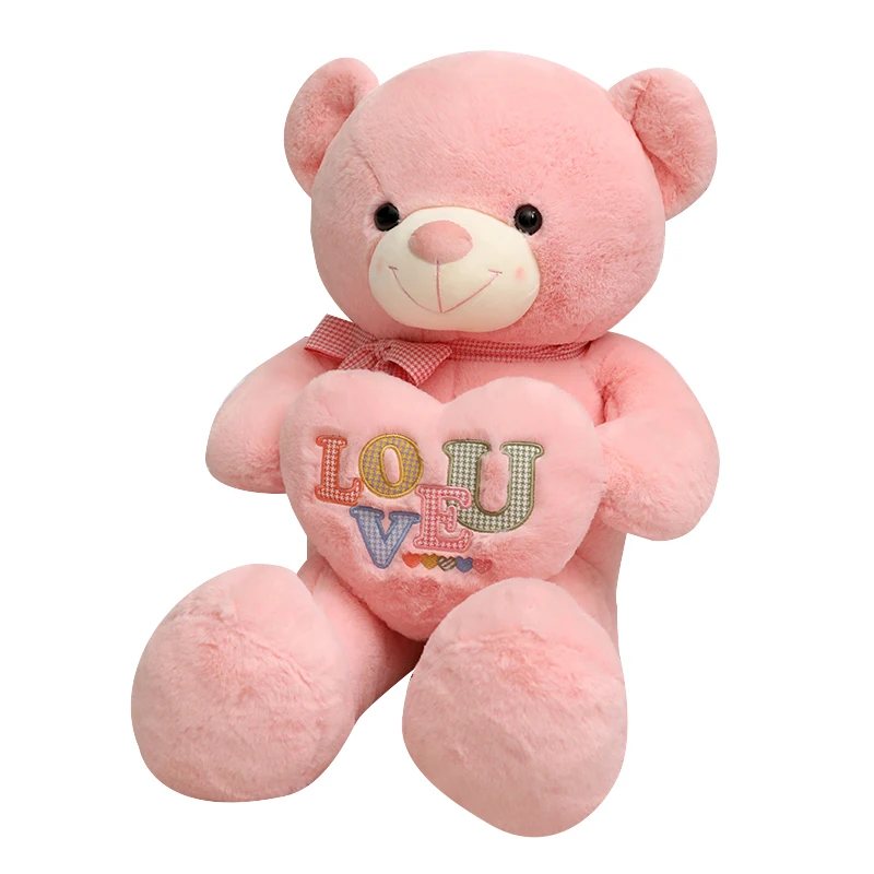 Giant Confession Bear Plush Toy Kawaii Pink  Bear Doll Purple Love Bear Room Decor Body Pillow Stuffed Animal Birthday Gift