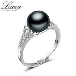 Adjustable Natural Freshwater Pearl Ring Jewelry Wedding Rings For Women 925 Sterling Silver Rings Drop Shipping