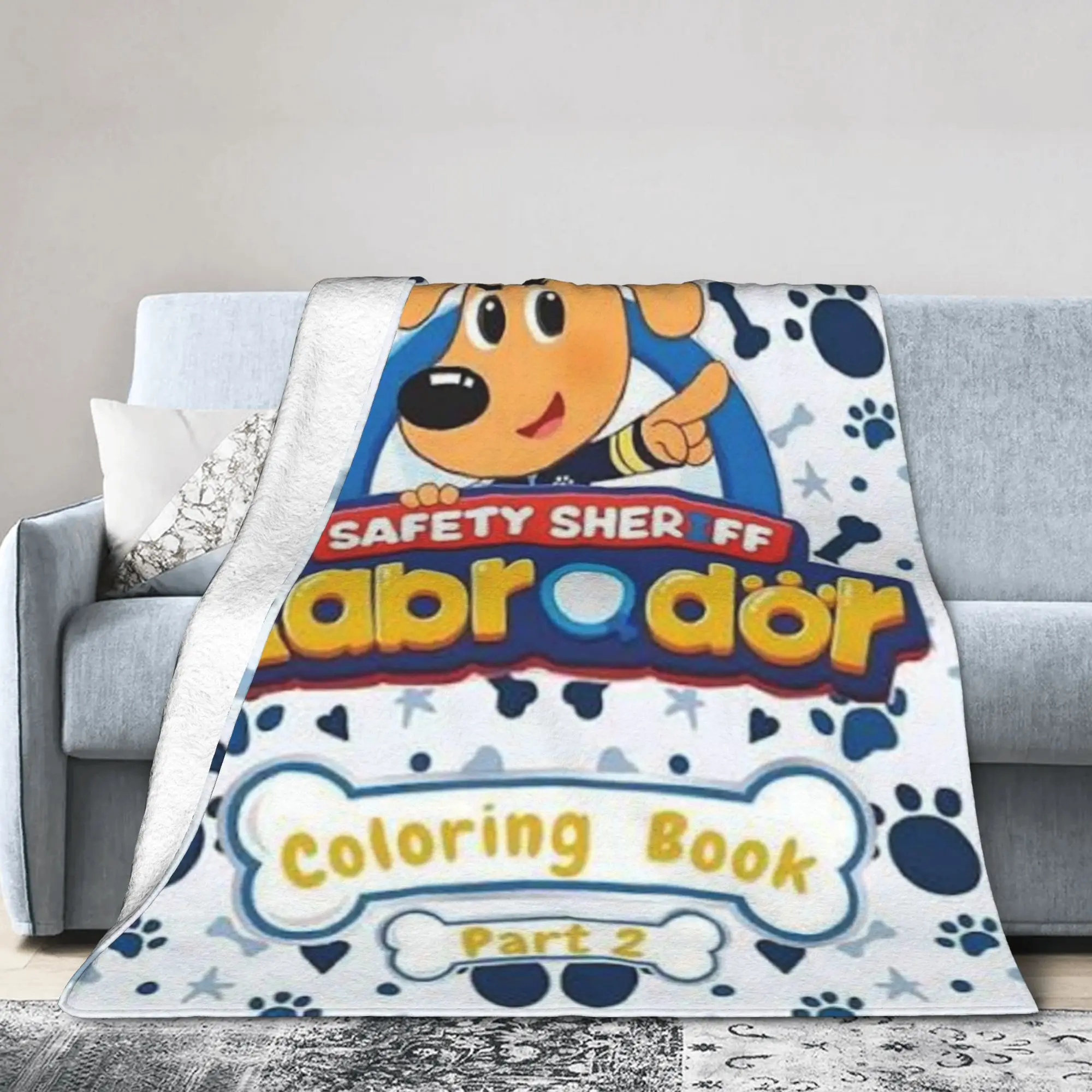 Safety Sheriff Labrador  Blanket Flannel  Comfortable Ultra-Soft Throw Blankets for Sofa Plush Thin Quilt
