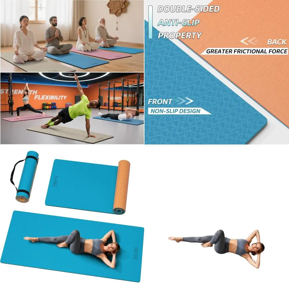 

Spacious 76 x 32.6 Yoga Mat for Tall Individuals - 7mm Thick TPE, Anti-Slip, Lightweight 1.1kg, Ideal for Fitness Enthusiasts