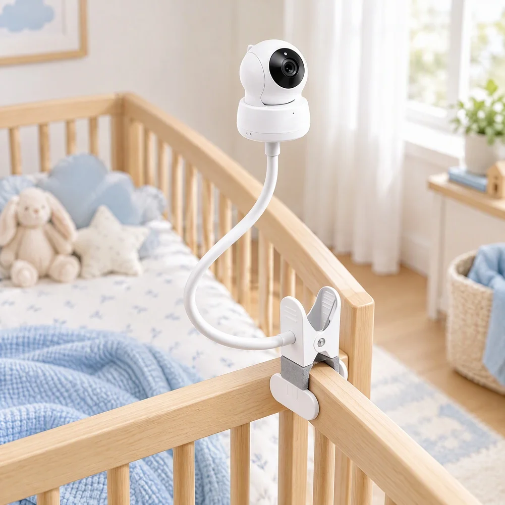 No-Drill Flexible Clamp Mount For VTech VM923 With VM924 Camera Holder Base With Strong Clamp Security Camera Bracket For Crib