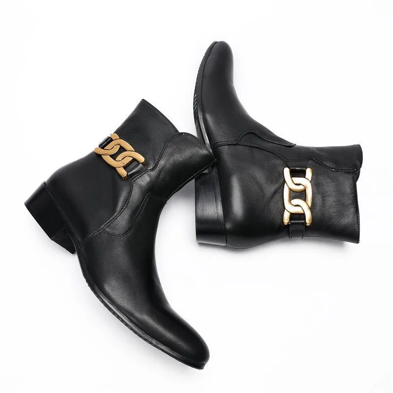 Chelsea Genuine Cow Leather Men Boots High Quality Elegant Fashion