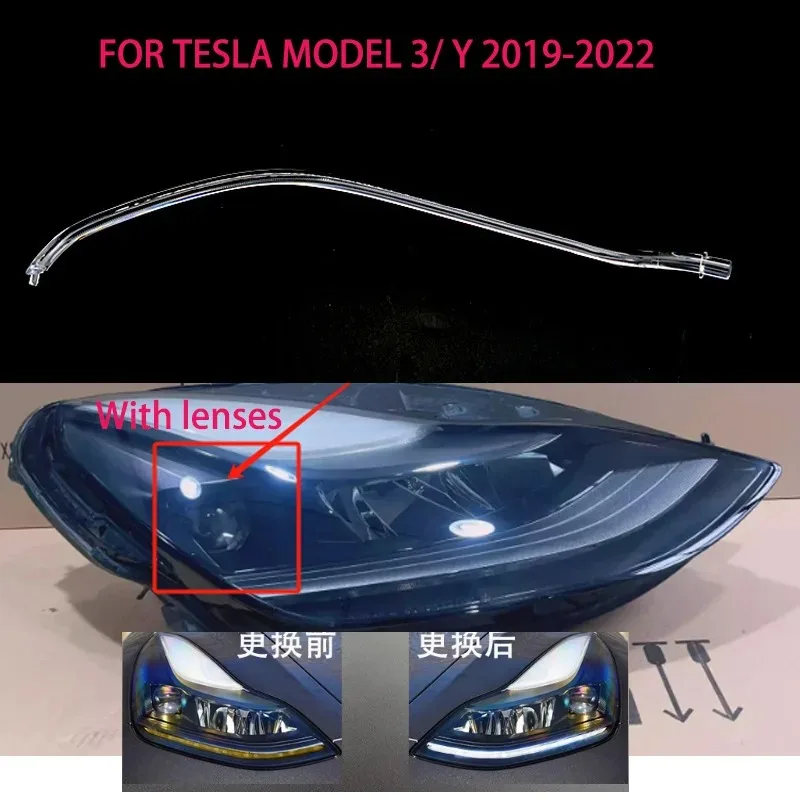 

Car DRL Light Guide Plate FOR TESLA MODEL 3 Y 2019-2022 Guide Tube Headlight Daytime Running Light Angel Eyes Light guide strips