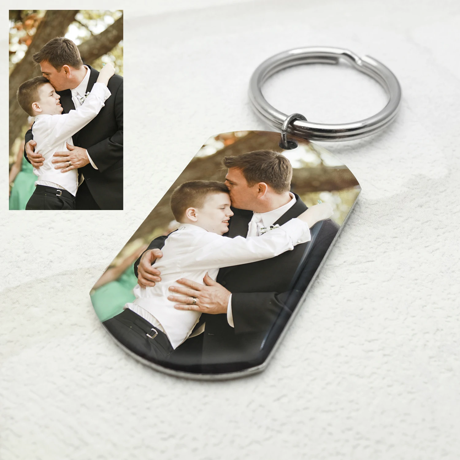 Personalized Photo Keychain Custom Picture Key Chain Customized Keyring Dogtag Keychain Double Sided Gift For Him Boyfriend Gift