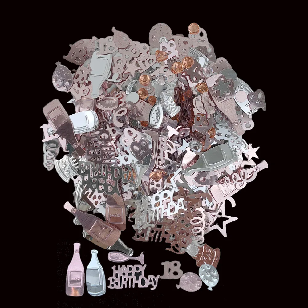 Roségold, rosa, silberfarben, digitaler Glitzer-Trümmer, 16., 18., 30., 40., 50., 60. Mädchen, Jungen, Männer, Frauen, Geburtstagsparty, Konfetti-Dekoration – Detail 2