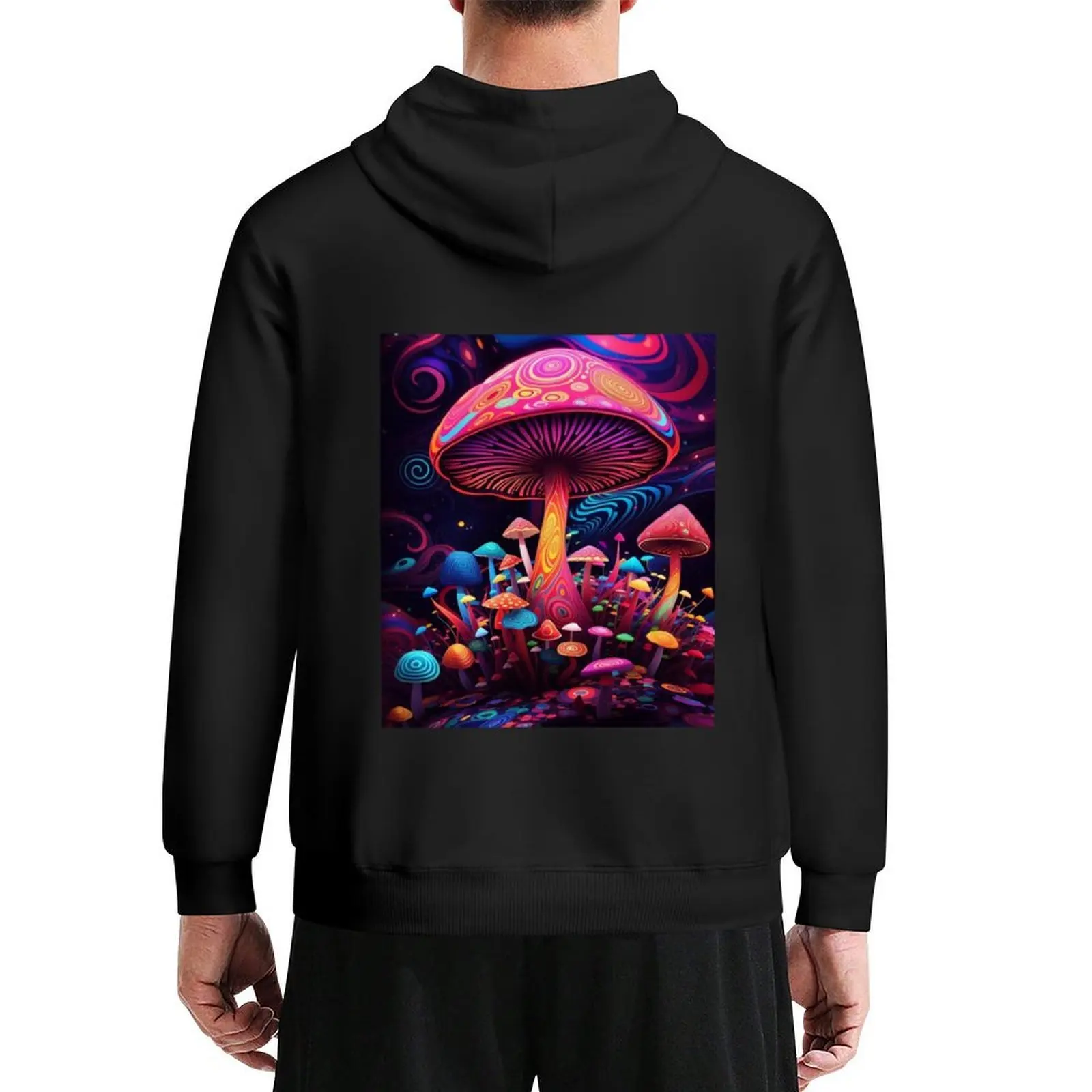 

Rainbow Toadstools: Vibrant Mushroom Wonderland Hoodie men's winter sweater men's clothes men's clothing designer hoodies