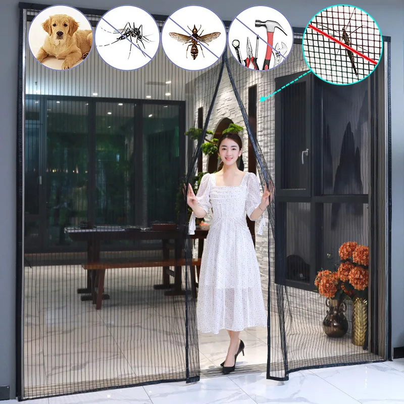 Summer Magnetic Curtain Screen Mesh On The Door Mosquito Net Anti Fly Insect Door Mesh Automatic Closing Large Size Mosquito Net