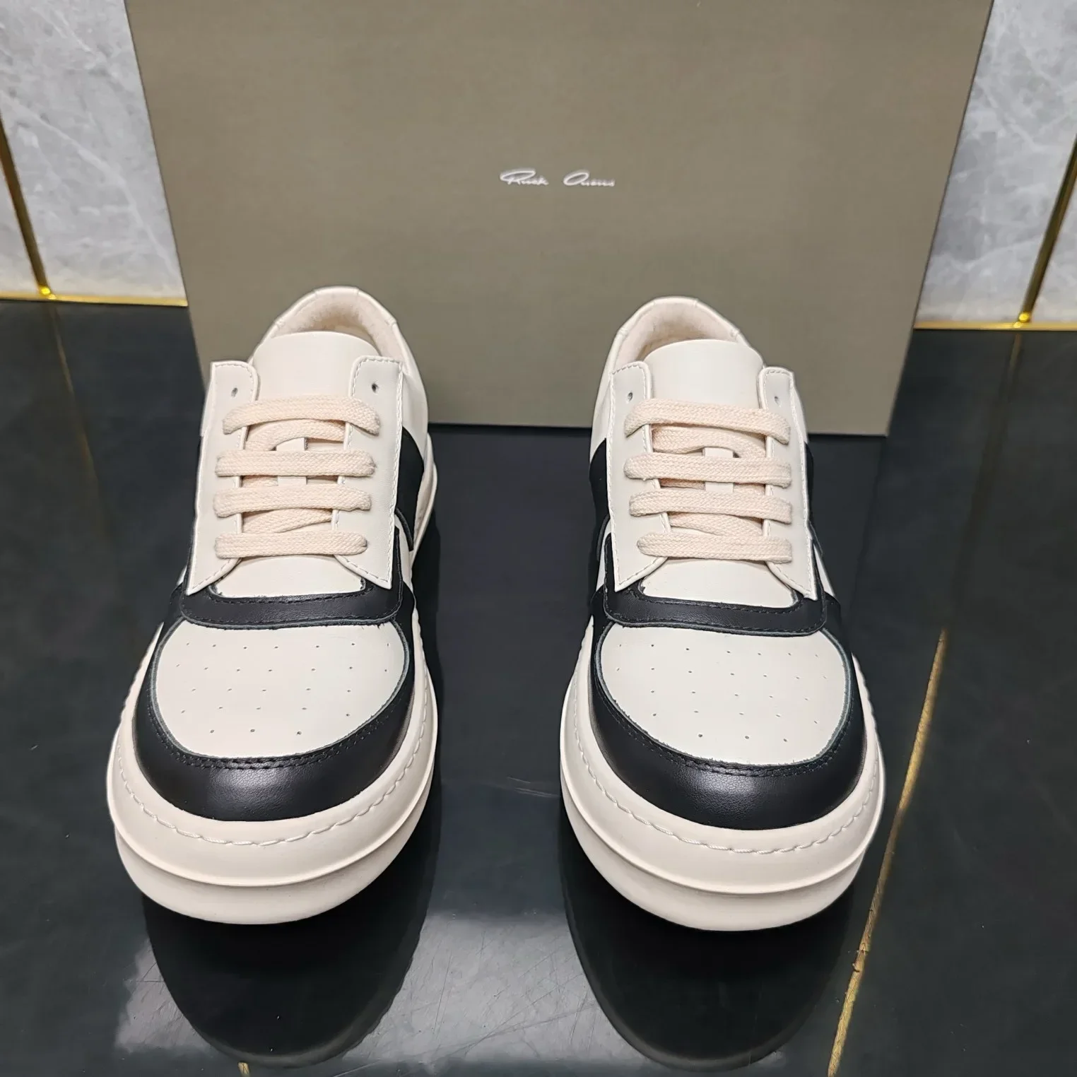 Ro 2025 Scarpe casual in pelle bicolore Unisex Ultimo design per calzature comode per uomini e giovani donne