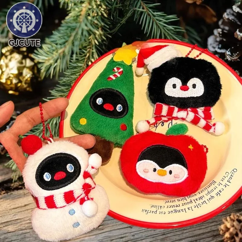 1Pcs Cute Plush Christmas Doll Pendant Keychain Kawaii Stuffed Snowman Doll Toys Backpack Hangings Decoration Accessories Gifts