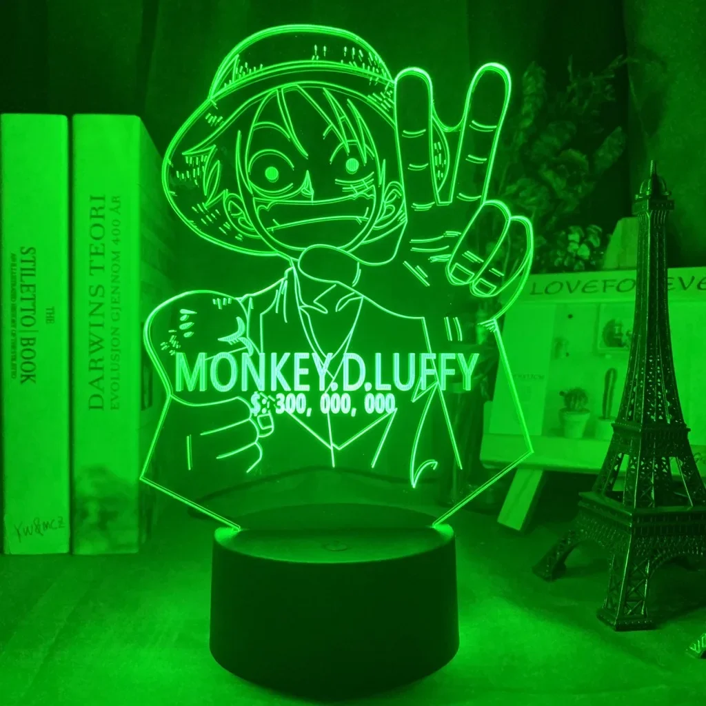 

One Piece Actions Figure Roronoa Zoro LED Night Light Luffy Nico Pirate Ship Model Table Lamp Desktop Decoration Holiday Gifts