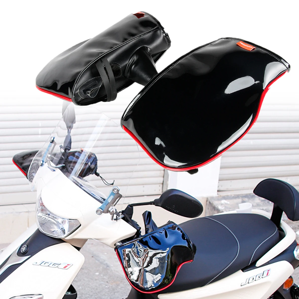 

1 пара накладок на руль мотоцикла, защитные кожаные теплые ручки для скутера, муфта на руль, непромокаемые зимние теплые перчатки