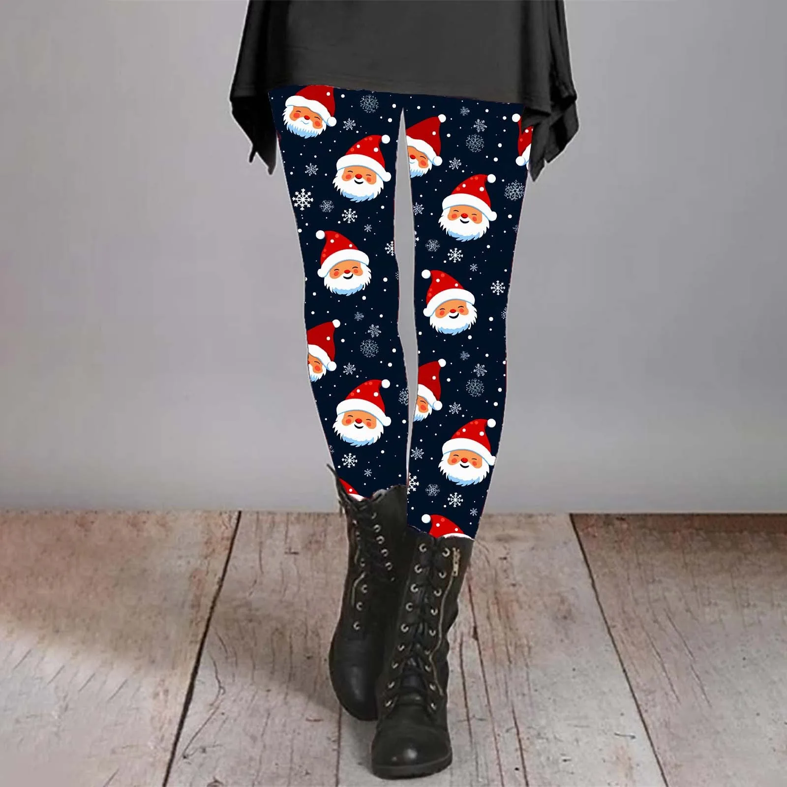 Weihnachten Hosen Für Frau Nette Weihnachtsmann Drucken Leggings Herbst Winter Dünne Warme Strumpfhosen Outdoor Indoor Mode Weiche Hose