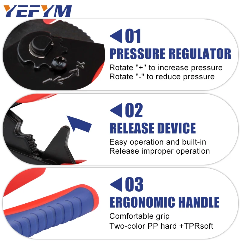 4.8/6.3 Plug-in Flag Welding Terminals L Shape Terminals Chicken claw type Crimping Tool YF-10FL AWG 20-13 (0.5-2.5mm²)