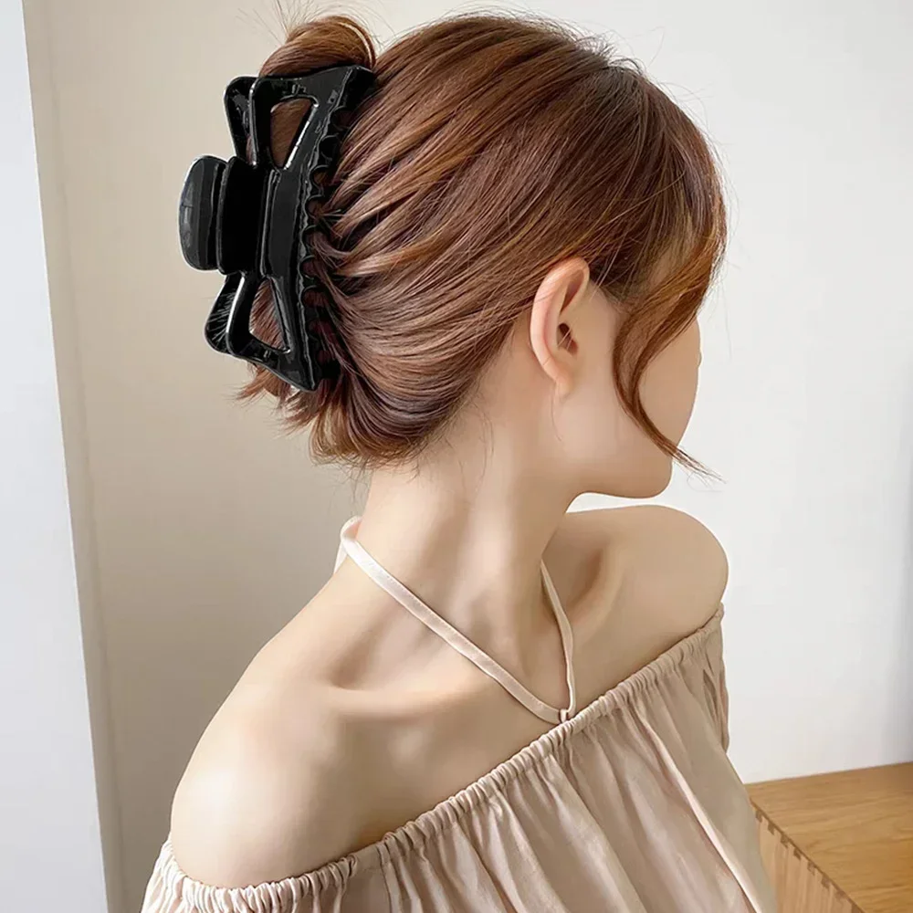 13.5cm Cream Frosted Large Hair Clip Women\'s Fashion Simple Back of Head Hair Clip Festive Party Girls Hair Accessory Gift