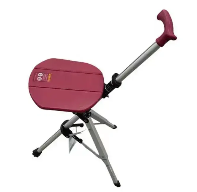 عالية الجودة الطبية في الهواء الطلق متعددة الوظائف مقعد مريح للطي كرسي قابل للطي عصا المشي لكبار السن #2