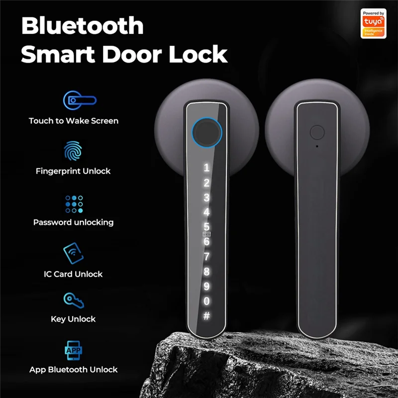A72Z Kenop Pintu Kunci Pintu Sidik Jari Kunci Pintar dengan Keypad Kode Sandi Kunci Pintu Masuk Tanpa Kunci Biometrik dengan Pegangan