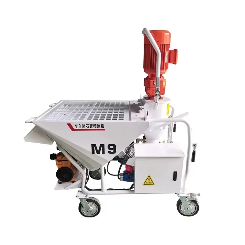 Professional Plaster Spraying Machine with Engine and Pump 220V/380V High Efficiency Cement Mortar Sprayer view 3