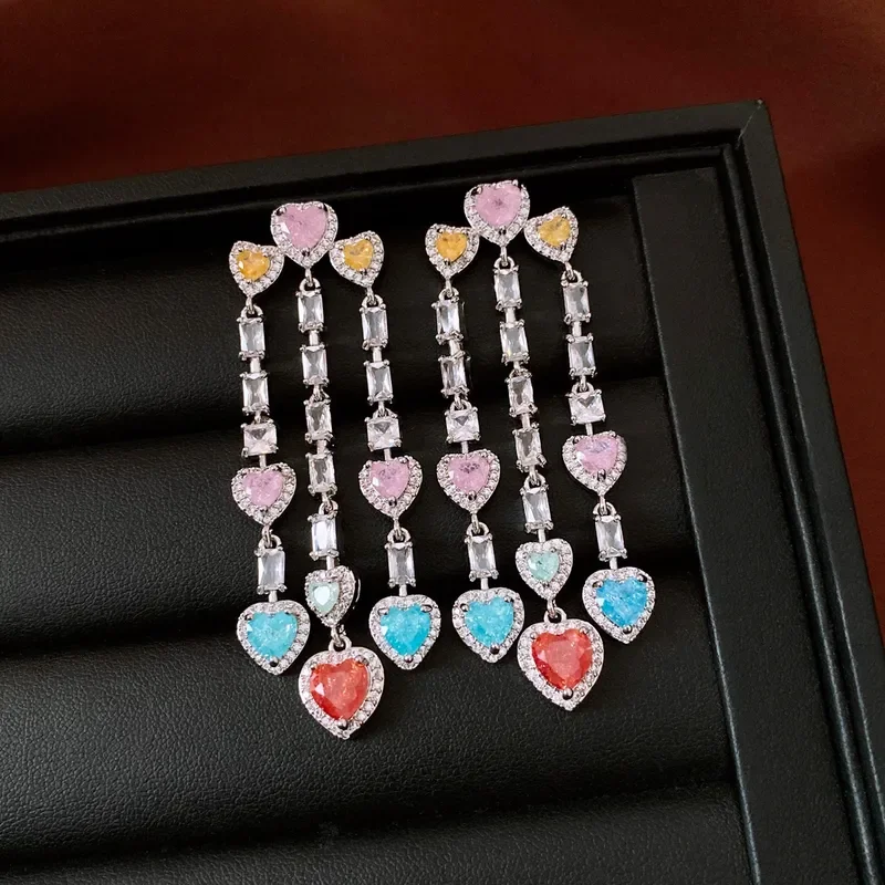 Flower island star bright, full of diamonds heavy industry geometric flower earrings light luxury niche earrings court style